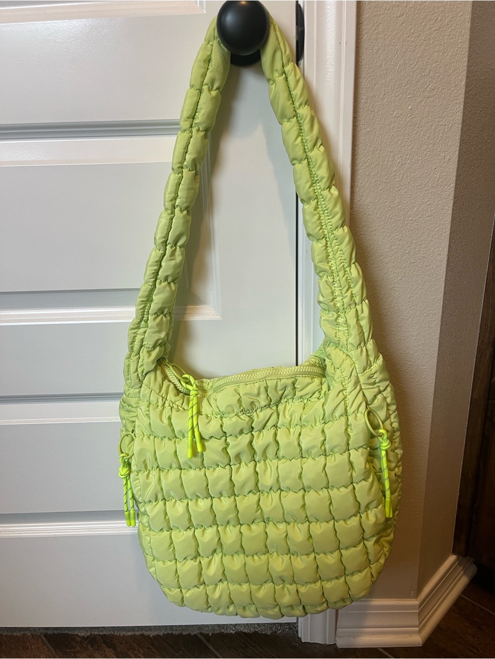Urban Expressions Neon Lime Quilted Shoulder Bag